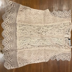 ZARA ベージュ レース ノースリーブ M