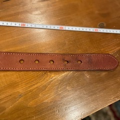 ブラウンレザーダブルバックルベルト 約100cmの画像
