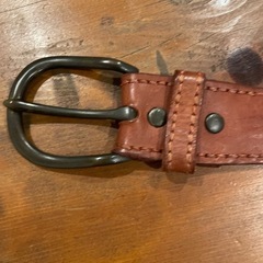 ブラウンレザーダブルバックルベルト 約100cmの画像