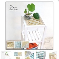 B company 棚　ウッドラック　モザイクガラス　の画像