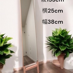 全身鏡　ピンク　