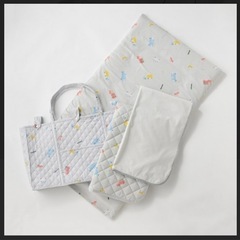 新品未使用 バースデイ くるま柄 お昼寝ふとん5点セット 