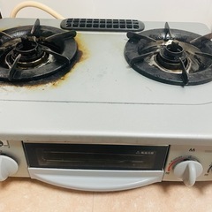 ガスコンロ　2口+グリル　リンナイ