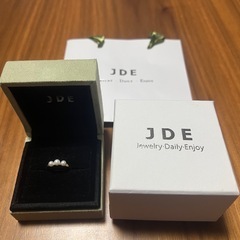 JDE・指輪 パール リング 3連 天然 淡水 真珠 調整可能 ...