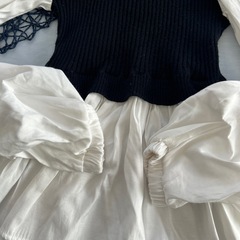 clear リブニット　フレア　スリーブチュニック可愛い服　の画像