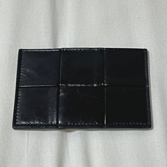 BOTTEGA VENETA ブラックレザー カードケースの画像