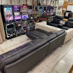 【愛品館 江戸川店 】本革 4人掛け カウチソファ NITORI（ニトリ）の画像