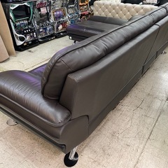 【愛品館 江戸川店 】本革 4人掛け カウチソファ NITORI（ニトリ）の画像