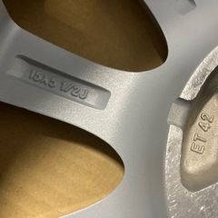 未使用品 組み込み歴あり 社外15インチアルミホイール 15×5.5J 4H 100PCD+42 4本 コンパクト系アクアスイフトカローラフィットなどにの画像