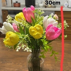新品・チューリップ　アレンジメント仏花（造花）華やか　