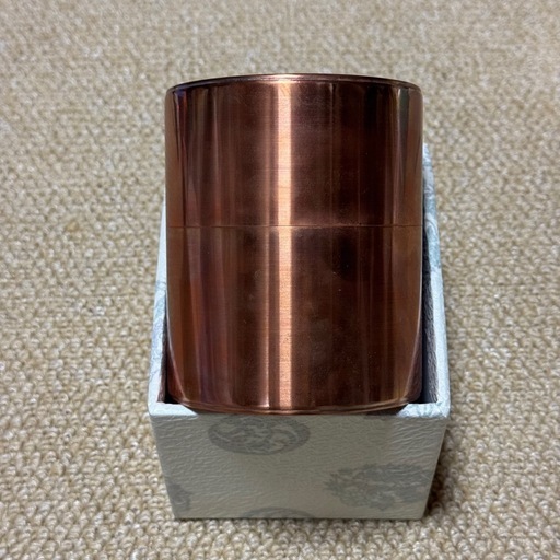 開化堂 茶筒 銅 平型 200g