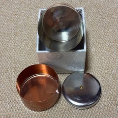 開化堂 茶筒 銅 平型 200gの画像