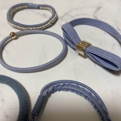 青系　ヘアゴム5本セット　未使用の画像