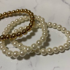 フェイクパールブレスレット　3本セットの画像