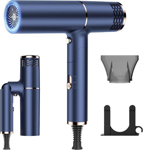 ドライヤー 大風量 速乾 【サロン専用】 T字型デザイン 1500W 高濃度マイナスイオン ヘアドライヤー 3段階温度調節 温冷風切替 57℃恒温 過熱防止機能 ノズル付き ヘアケア 折りたたみ 持ち運び便利 ヘアサロン 出張・家庭用/旅行用/サロン用 PSE