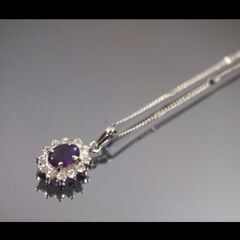 j→→→m43-2/天然アメジストペンダントネックレスの画像