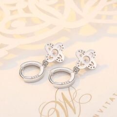 j→→→m43-2/ブリリアントカットダイヤモンドＣＺゴージャスパヴェアーチピアスの画像