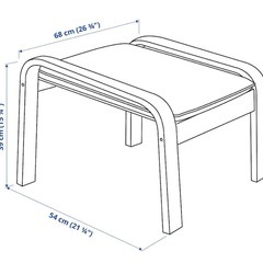 イケア IKEA POÄNG ポエング パーソナルチェア＆オットマンの画像