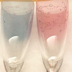 美品 シャンパングラス ペア グラス アフターヌーンティーリビング ワイングラスの画像
