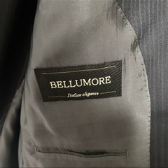 【定価6.5万】大きめ　ウール黒　シャドーストライプ　スーツ BELLUMOREの画像
