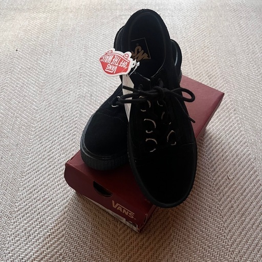 VANS スニーカー 24cm ブラック スエード