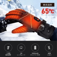 新品✨電熱グローブ Mサイズ　電熱手袋 バイク 5000mAh バッテリー 男女兼用 防水　の画像