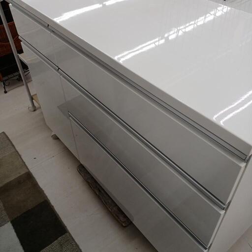 ★ジモティー割あり★キッチンカウンター　WH　 高さ(H)85cm× 幅(W)119.5cm× 奥行(D)50.5cm【joh4618】