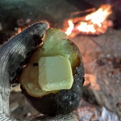 焚き火しながら焼き芋食べましょー🔥🍠