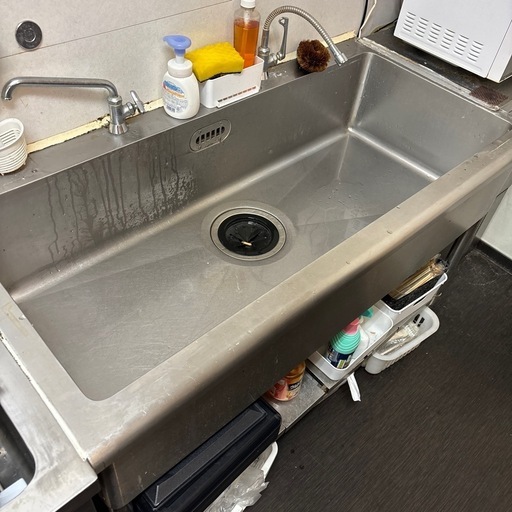 【4月末まで】業務用1層シンク(スノコ板付)