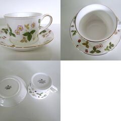 ② WEDGWOOD WILD STRAWBERRY カップ&ソーサー 2種 プレート6枚 まとめて 計10点セット 金彩 洋食器 ウエッジウッド 札幌市 新道東店の画像