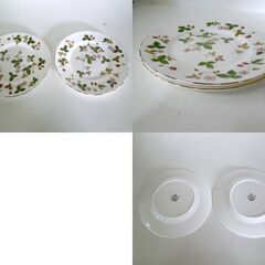 ② WEDGWOOD WILD STRAWBERRY カップ&ソーサー 2種 プレート6枚 まとめて 計10点セット 金彩 洋食器 ウエッジウッド 札幌市 新道東店の画像