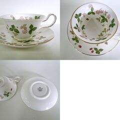 ② WEDGWOOD WILD STRAWBERRY カップ&ソーサー 2種 プレート6枚 まとめて 計10点セット 金彩 洋食器 ウエッジウッド 札幌市 新道東店の画像