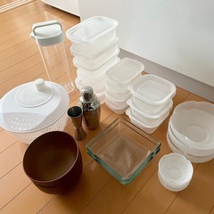 無印ポット タッパー各種12個 IKEA耐熱ガラス サラダスピナ...