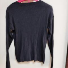NAVY ブラック Vネックセーター Lサイズの画像