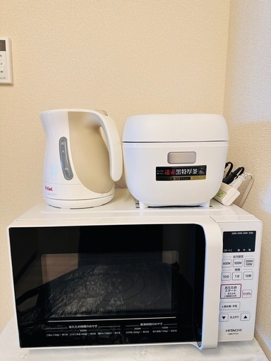【生活家電美品3点セット】電子レンジ+炊飯器+電気ケトル