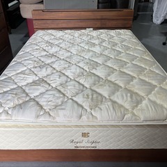 最高級 IDC KingsDown 30cm マットレス、ワイドダブルベッド、引出・コンセント＆USB口付、Used/綺麗の画像