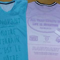 女の子　Tシャツ3枚セット　150（薄紫と赤紫）S（水色）の画像