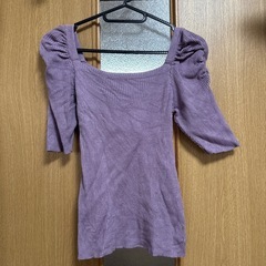 GRLニットトップ(パーパル、Sサイズ)