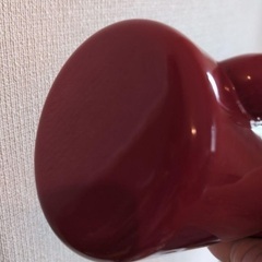 赤いエナメルドリップポットの画像