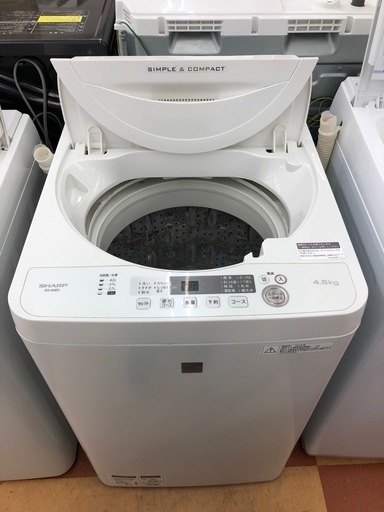 ★ジモティー割引有★4.5kg洗濯機/SHARP/2018年製/ES-G4E5/中古品
