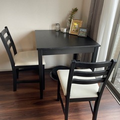 IKEA レールハムン　ダイニングテーブル　チェアx2