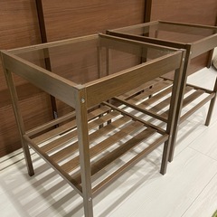 IKEA ネスナ ベッドサイドテーブル ✖️2つセット　ダークブラウン