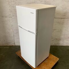 【IRIS OHYAMA】 アイリスオーヤマ 2ドア 冷凍冷蔵庫 容量118L 冷凍室28L 冷蔵庫90L IRSD-12B-W 2021年製 J0794の画像