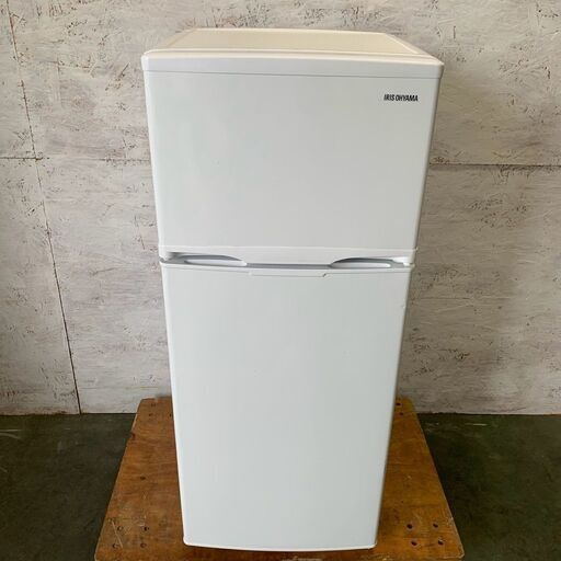 【IRIS OHYAMA】 アイリスオーヤマ 2ドア 冷凍冷蔵庫 容量118L 冷凍室28L 冷蔵庫90L IRSD-12B-W 2021年製 J0794