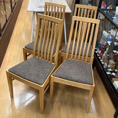 【リサイクル市場エコ伊川谷】ハイバックダイニングチェア4脚 木製...
