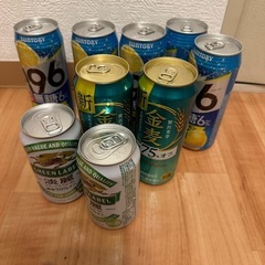 196無糖レモン500が5本金麦500が2本グリーンラベル淡麗3...