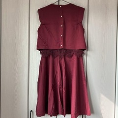 プールヴー 2WAYドレス ボルドー　Mの画像