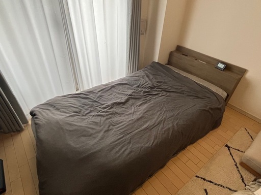 RASIK ベッド ダブルベッド ベッドフレームのみ グレージュ ローベッド