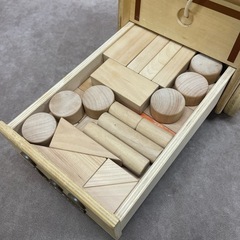 中古品 積み木 くるま おもちゃ 木製 玩具 の画像
