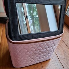 鏡つきメイクボックス　ポーチ付きの画像